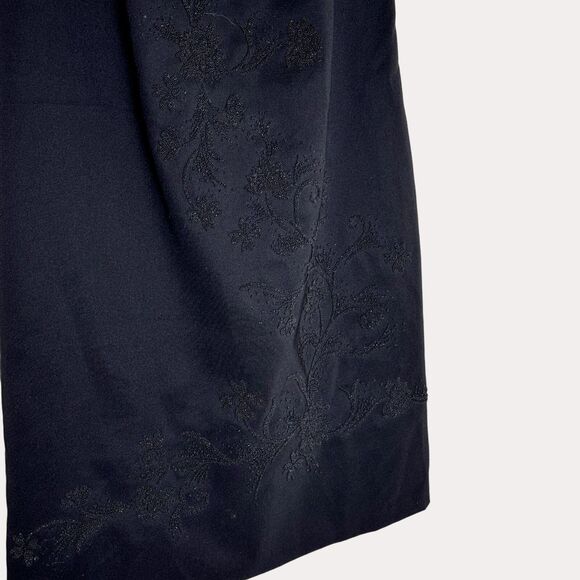 Sangria Petite Beaded Sheath Dress Square Neck Black 4P bv - Picture 5 of 10